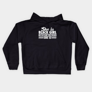 Black Girl Beautiful And Confident Kids Hoodie